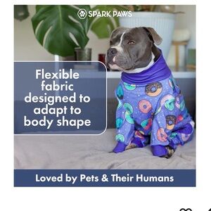 Purple Donut Print Dog Pajama - Cozy Recovery Onesie C299